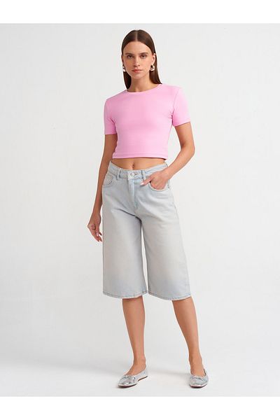 Dilvin 71485 Pantaloni scurți lungi Tint Denim - Funcție de spălare
