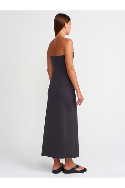 Dilvin 90758 Rochie antracit fără bretele