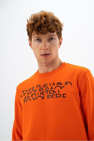 Arma Men's Orange Regular Fit Crew Neck Sweatshirt K 26124925301