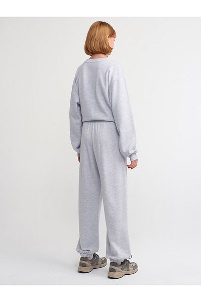 Dilvin 70458 Gray Melange Basic Jogger Pantalon