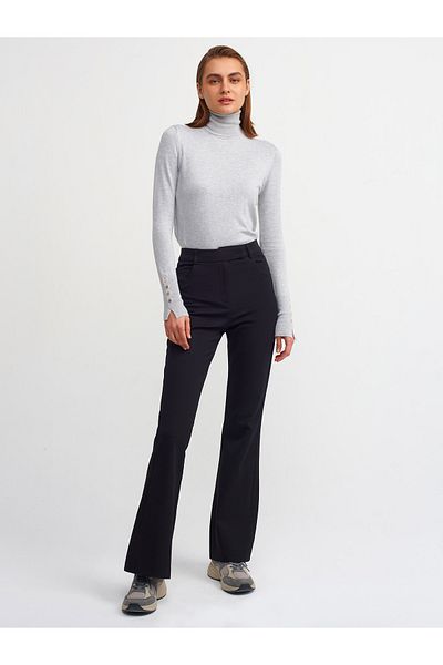 Dilvin 1268 Turtleneck Sleeve Drop Sweater-grey Melange