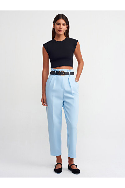 Dilvin 10525 Crew Neck Short Sleeve Knitwear Top-Black