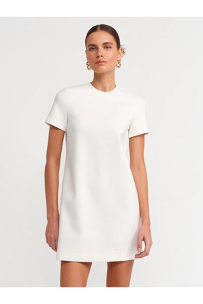 Dilvin 90896 Rochie Scurtă-Albă