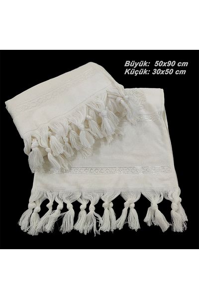 Madame Towel Σετ πετσετών με μαμά και κοριτσάκι σε χρώμα εκρού