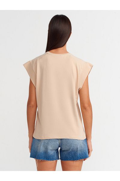 Dilvin Model 30724 - Tricou din bumbac bej deschis
