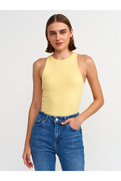 Dilvin 3694 Yellow Halter Neck T-shirt