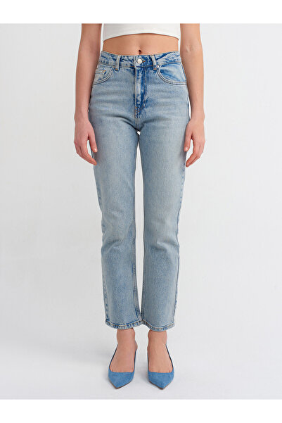 Dilvin 71469 Pantaloni drepti din denim-albastru