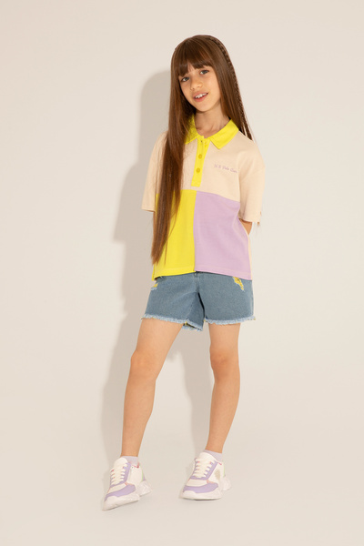 U.S. Polo Assn. Kız Çocuk Açık Mavi Jean Şort 50263971-DN0021