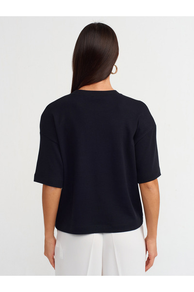 Dilvin 31067 Black Cotton Padded T-shirt