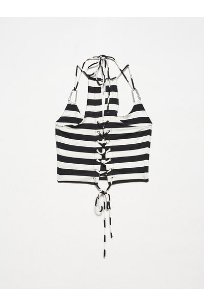 Dilvin 20631 Back Detailed Top-S.-White