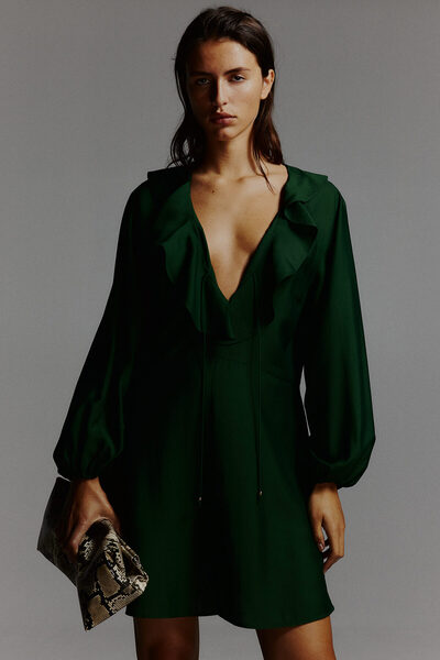 H&M Farbalalı Elbise