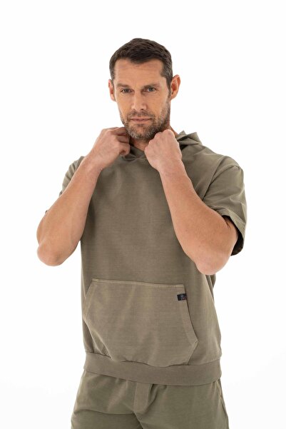 Arma Мъжки суитшърт в цвят каки, голям размер, тип капуцин, Y25254376501