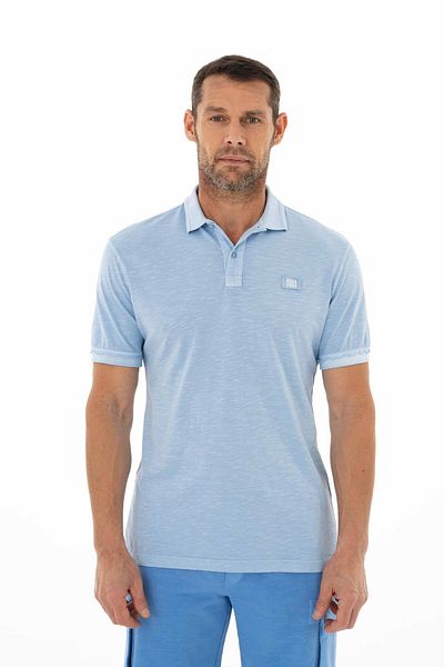 Arma Tricou albastru pentru bărbați, cu croială normală, cu gât polo, Y 25374490401