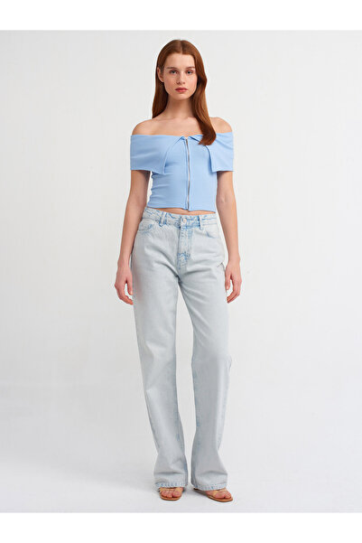 Dilvin 30748 Detaliat cu fermoar cu umăr, minge-albastru