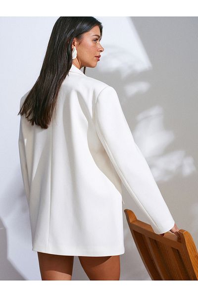 Dilvin 60736 Model Jachetă Blazer Albă