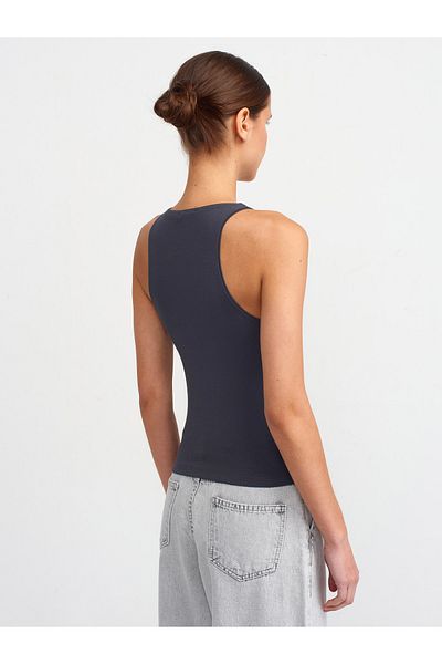 Dilvin 3694 Model Anthracite Halter Neck T-shirt