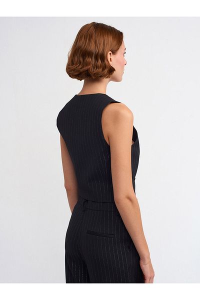 Dilvin 60525 Buttoned Vest-black