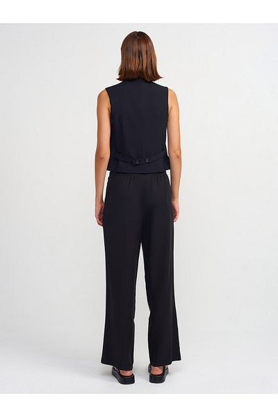Dilvin 71535 Black Wide Leg Special Cut Trousers