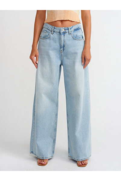 Dilvin 71668 - Pantaloni albaștri din blugi cu picioare extra late