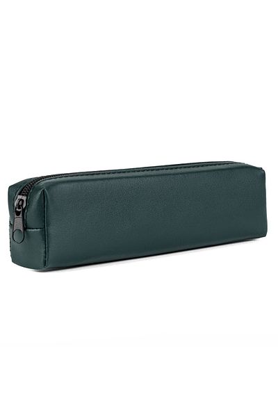 Gözde Proje Faux Leather Dark Green Pencil Case