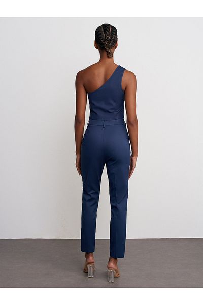 Dilvin 71529 High Waist Slim Fit Navy Blue Pants