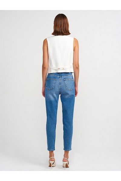 Dilvin 71682 Model - Comfort Slim Fit Blue Denim Trousers