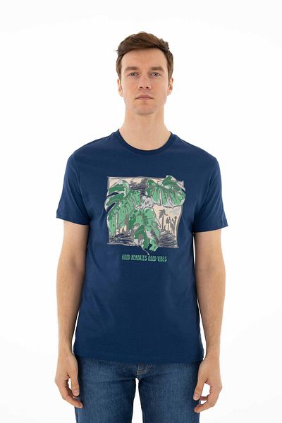 Arma Ανδρικό μπλουζάκι Indigo Regular Fit Crew Neck Y 25344403501