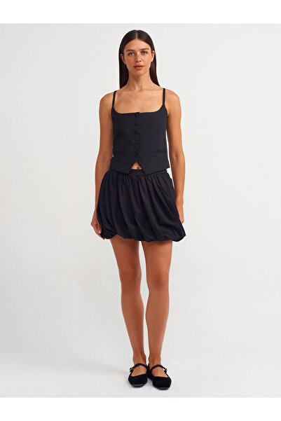 Dilvin 60548 Düğmeli Klasik Top-Siyah