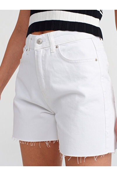 Dilvin 71503 Denim Şort-beyaz