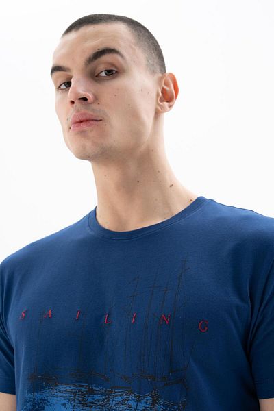 Arma Ανδρικό μπλουζάκι Indigo Regular Fit Crew Neck Y 25344405301