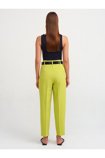 Dilvin 71303 Belted Carrot Fit Trousers - Peanut Collar