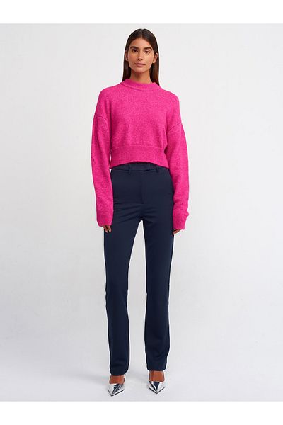 Dilvin 71224 Minimal Trousers-Navy Blue