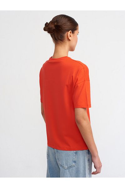Dilvin 3683 Basic T-shirt-κόκκινο