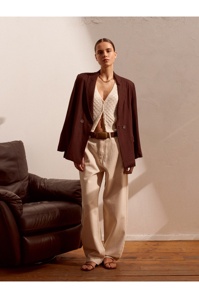 Dilvin 71456 Бавовняні джинси-скейтер - екрю