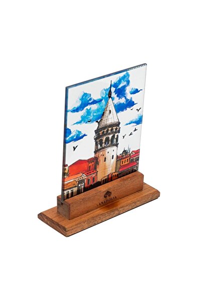 Anadolia Galata Tower And Cloud Small Size Decorative Glass Object