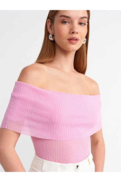 Dilvin 10558 Pulover tricotaj subțiri-roz