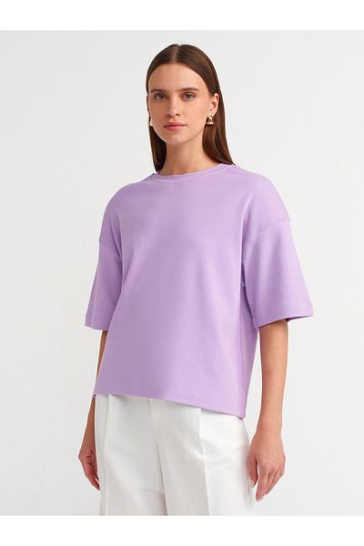 Dilvin 31067 Tricou căptușit din bumbac liliac