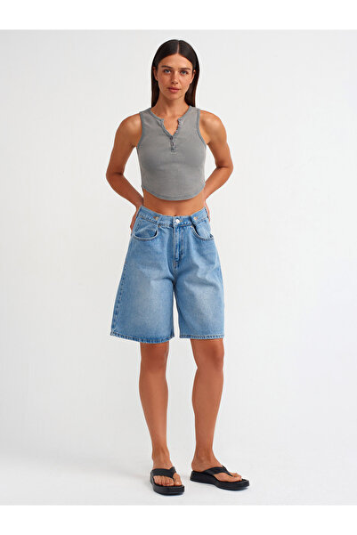 Dilvin 20844 Model - Top-Grey Washing Effect