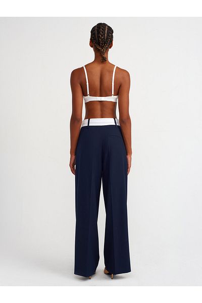 Dilvin 71532 Model - Contra Colored, Tailored Fit Trousers, Navy Blue