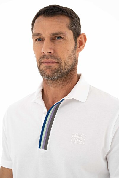 Arma Чоловіча біла футболка з коміром-поло Regular Fit Y25374306001