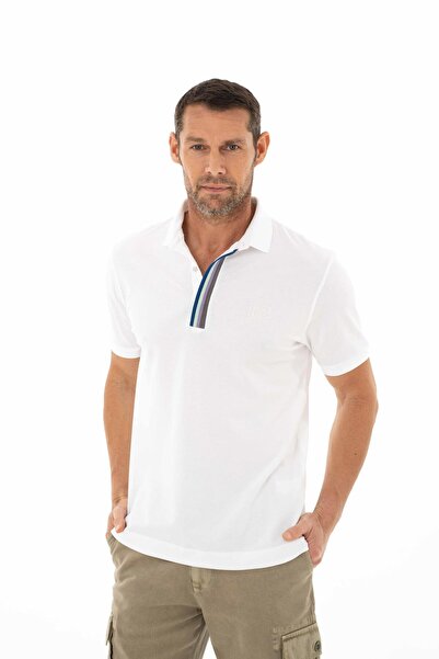 Arma Чоловіча біла футболка з коміром-поло Regular Fit Y25374306001