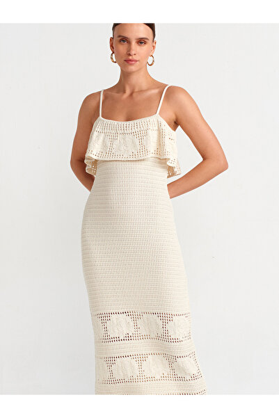 Dilvin 90195 Suspender Knitwear Dress-ecru