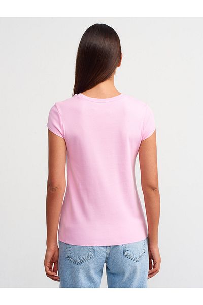 Dilvin 30719 Tricou Crew Neck-Roz