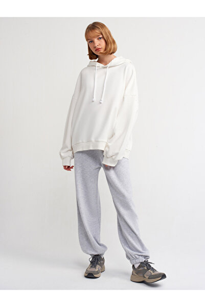 Dilvin 40142 Φούτερ με κουκούλα-εκρού