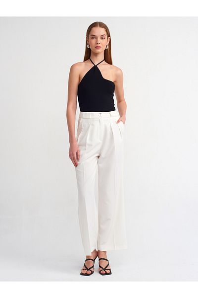 Dilvin 71276 Smart Trousers with Pens-White