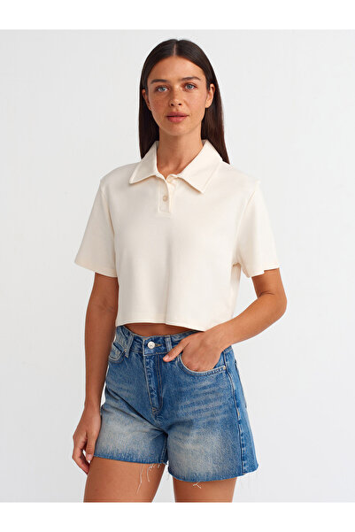 Dilvin 71514 Paçası Kesik Denim Şort-tint