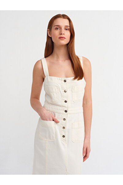 Dilvin 90767 Τζιν Μίντι Φόρεμα-φυσικό