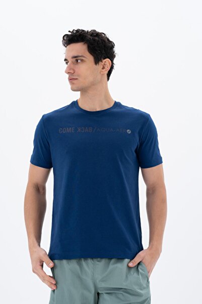 Arma Чоловічий футболка з коміром-стійкою великого розміру Indigo Y25344870101