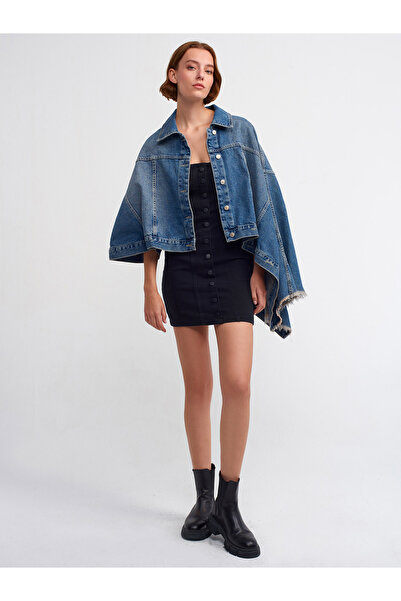 Dilvin 65329 Denim Poncho-Tint