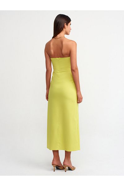 Dilvin 90758 Rochie fără bretele cu fantă-lime